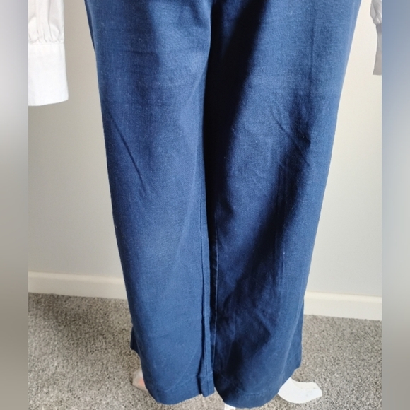 Vineyard Vines Cotton Linen Stretch Navy Blue Cropped Classic Chinos Size 14 - Picture 3 of 17